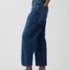 High Rise Barrel Crop Jeans