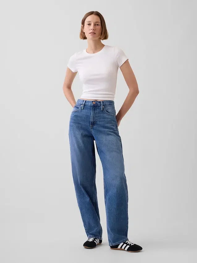 High Rise Barrel Jeans