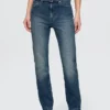 High Rise Belted '90S Slim Straight Jeans