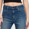 High Rise Belted '90S Slim Straight Jeans