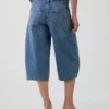High Rise Belted Barrel Culotte Jeans