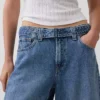 High Rise Belted Barrel Culotte Jeans