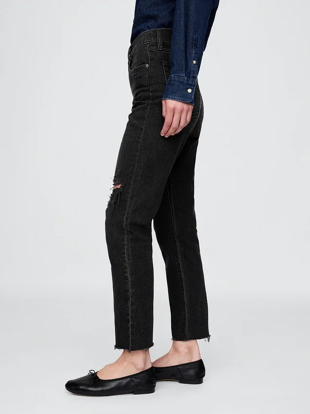 High Rise Cheeky Straight Jeans