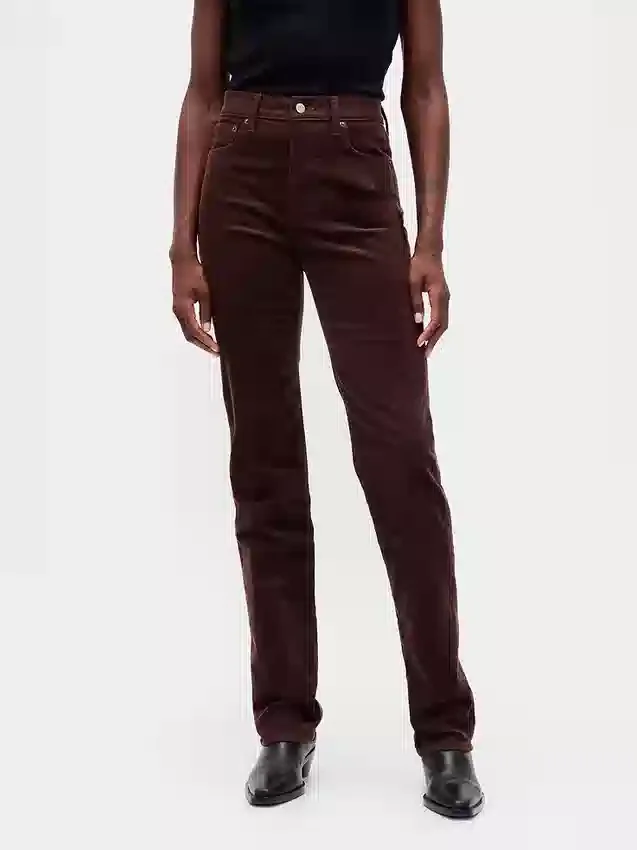 High Rise Corduroy '90S Slim Straight Jeans