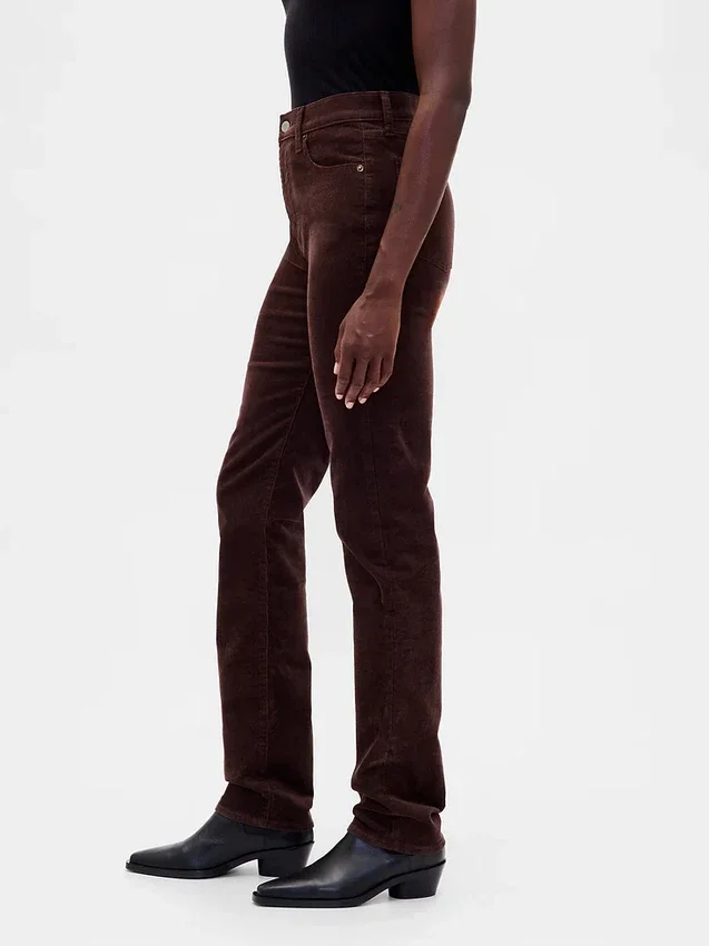 High Rise Corduroy '90S Slim Straight Jeans