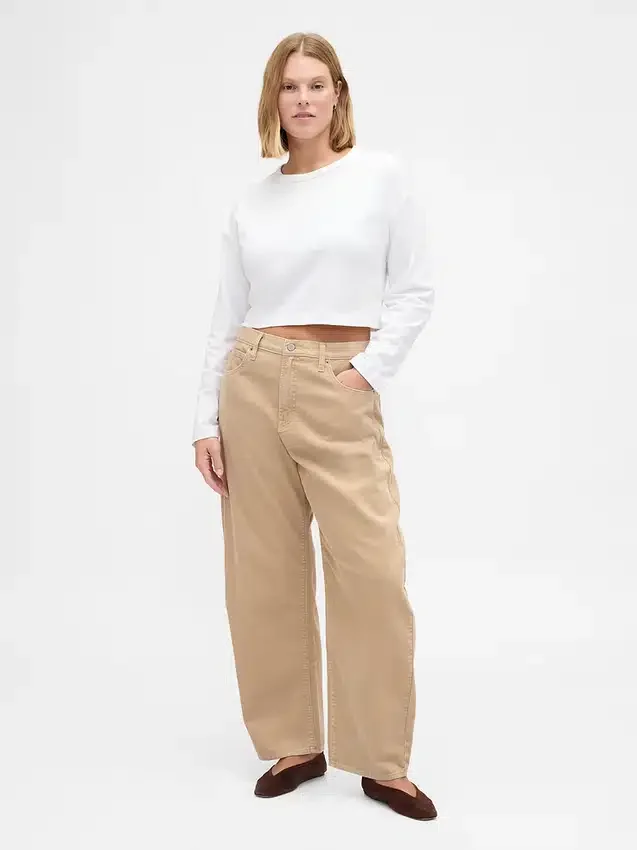 High Rise Corduroy Barrel Pants