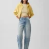 High Rise Crop Barrel Jeans