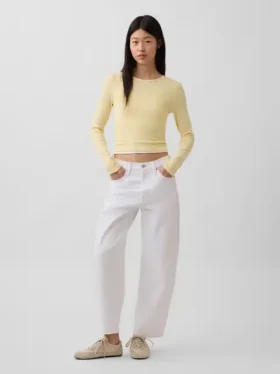 High Rise Crop Barrel Jeans