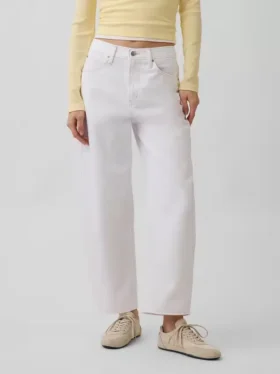 High Rise Crop Barrel Jeans
