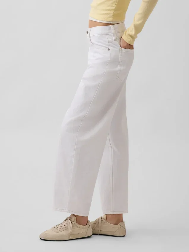 High Rise Crop Barrel Jeans