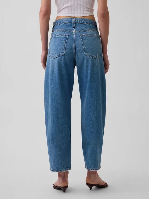 High Rise Crop Barrel Jeans