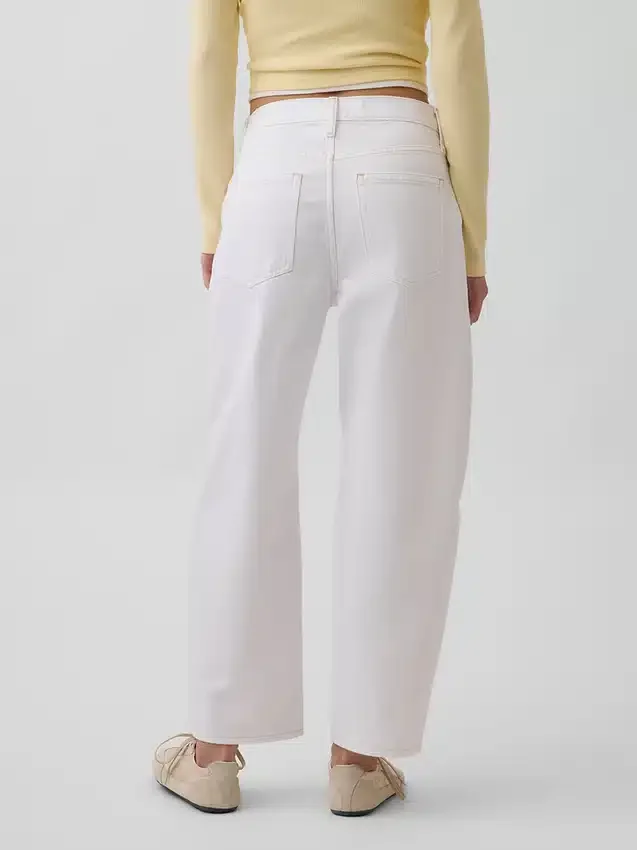 High Rise Crop Barrel Jeans