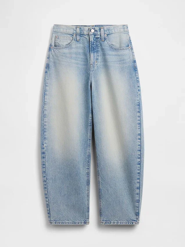High Rise Crop Barrel Jeans