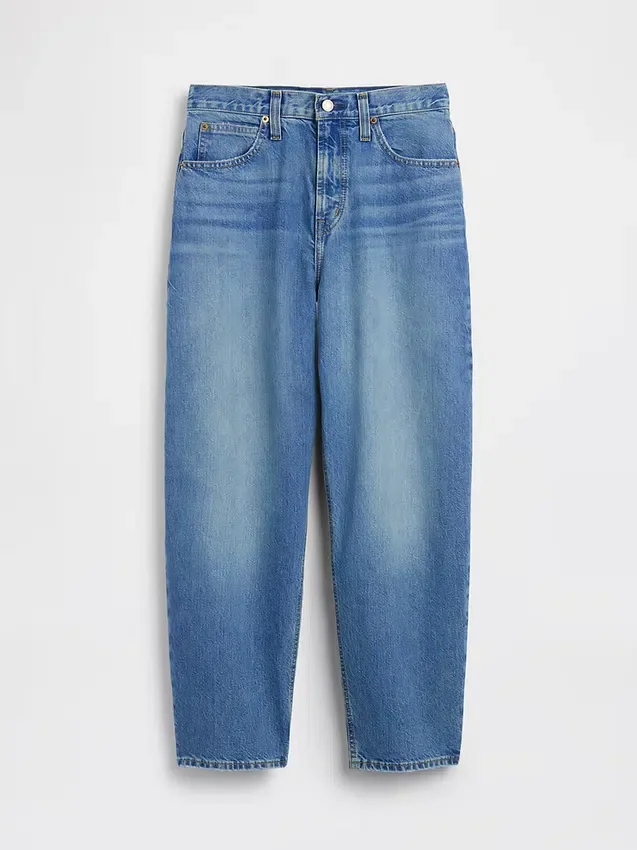 High Rise Crop Barrel Jeans