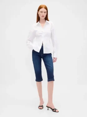 High Rise Cropped Capri Jeans