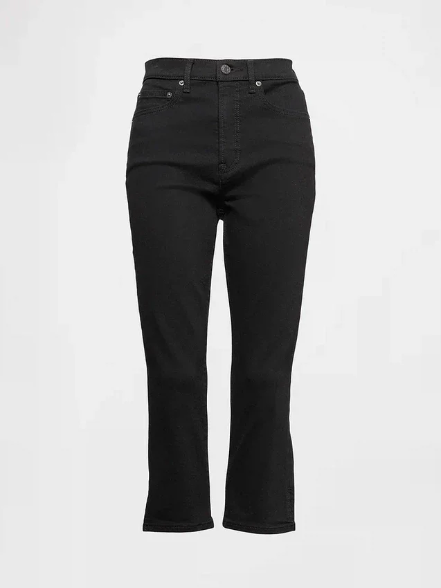 High Rise Cropped Capri Jeans