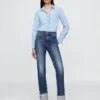 High Rise Cuffed '90S Slim Straight Jeans