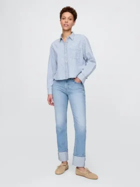 High Rise Cuffed '90S Slim Straight Jeans