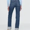 High Rise Cuffed '90S Slim Straight Jeans