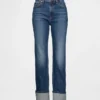High Rise Cuffed '90S Slim Straight Jeans