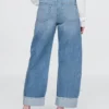 High Rise Cuffed Barrel Jeans