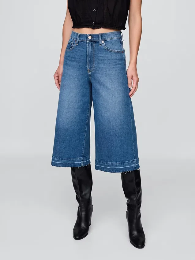 High Rise Culotte Jeans