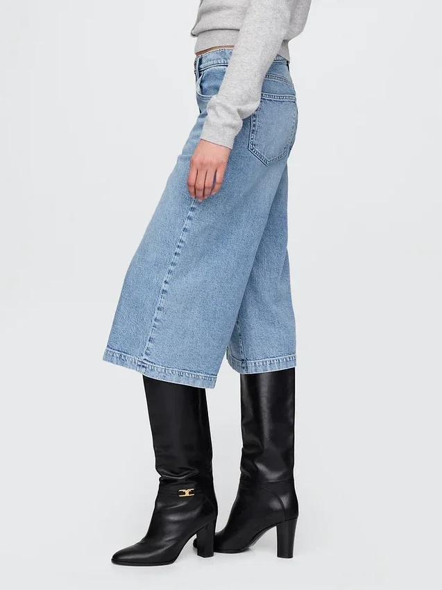 High Rise Culotte Jeans