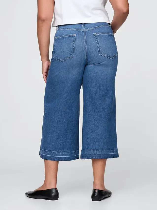 High Rise Culotte Jeans