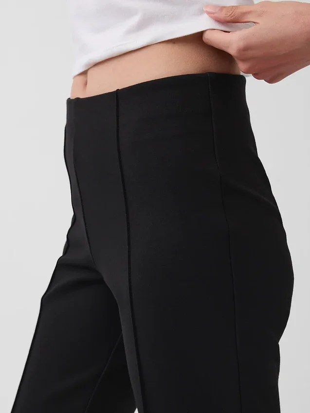 High Rise Double Knit Capris