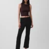 High Rise Double Knit Crop Kick Pants