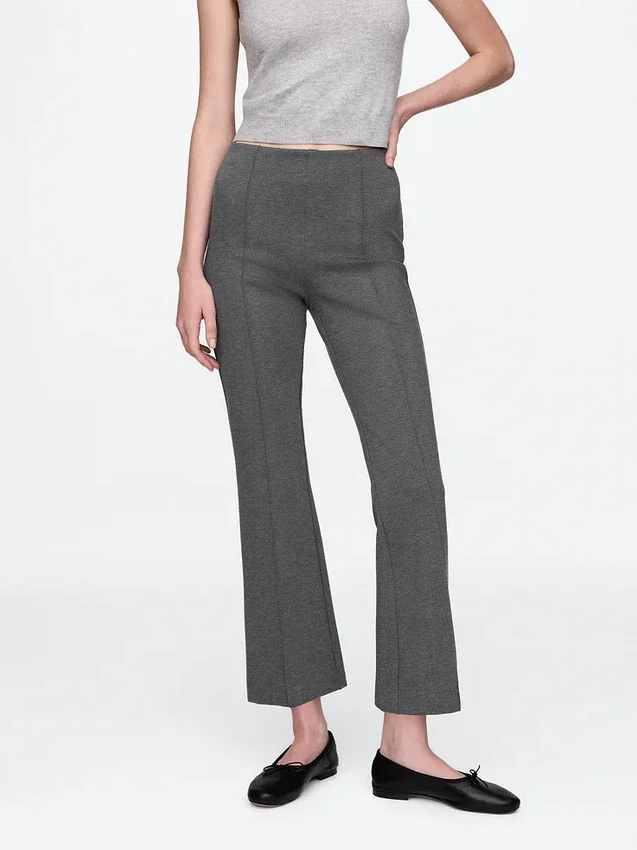 High Rise Double Knit Crop Kick Pants