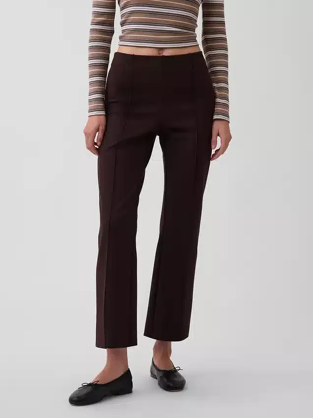 High Rise Double Knit Crop Kick Pants