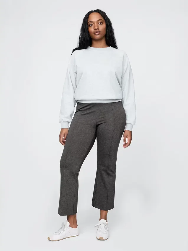 High Rise Double Knit Crop Kick Pants