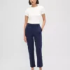 High Rise Double Knit Slim Crop Pants