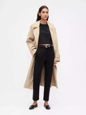 High Rise Double Knit Slim Crop Pants