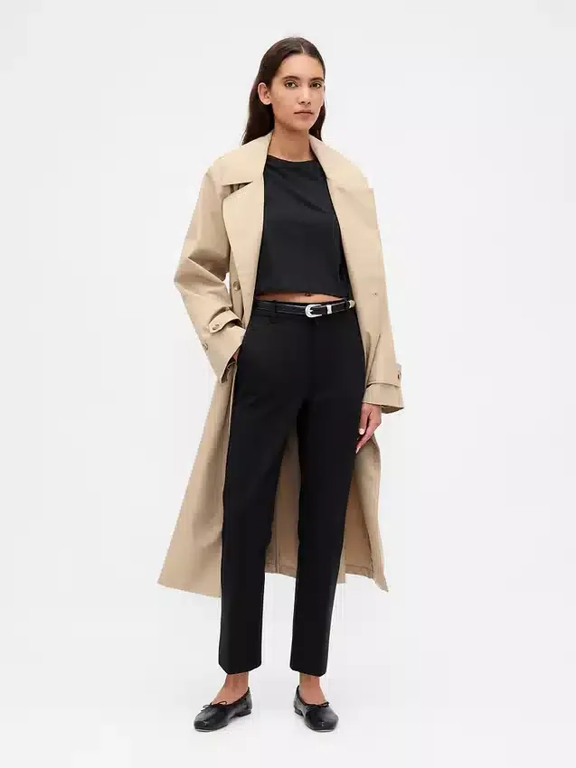 High Rise Double Knit Slim Crop Pants