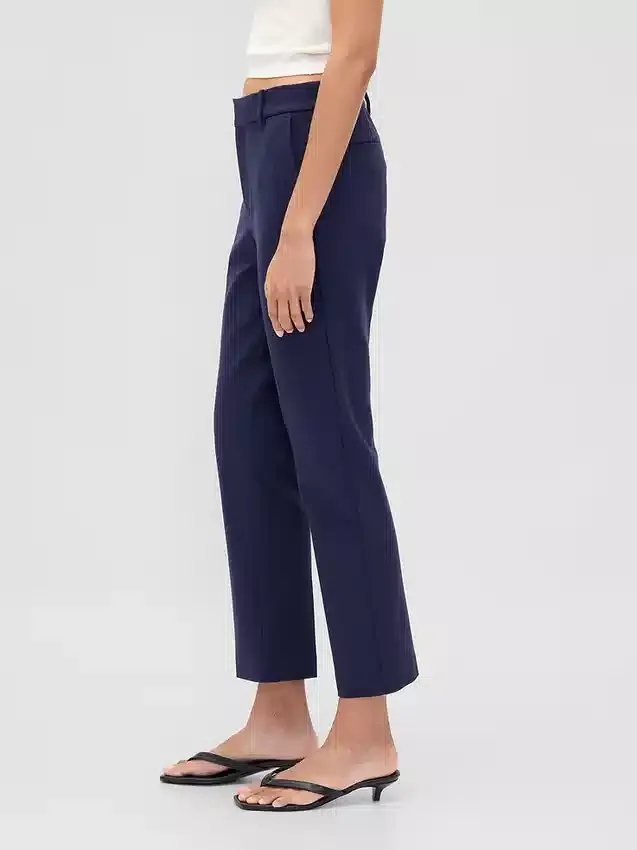High Rise Double Knit Slim Crop Pants