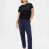 High Rise Double Knit Slim Crop Pants