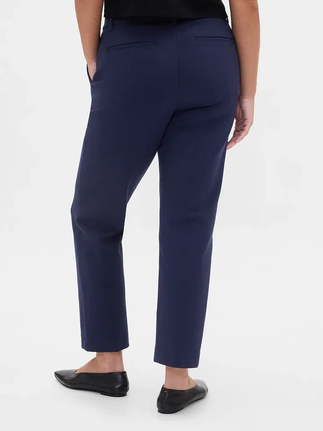 High Rise Double Knit Slim Crop Pants
