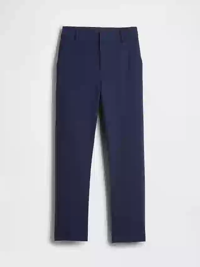 High Rise Double Knit Slim Crop Pants