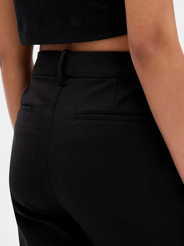 High Rise Double Knit Slim Crop Pants