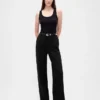 High Rise Double Knit Wide-Leg Pants