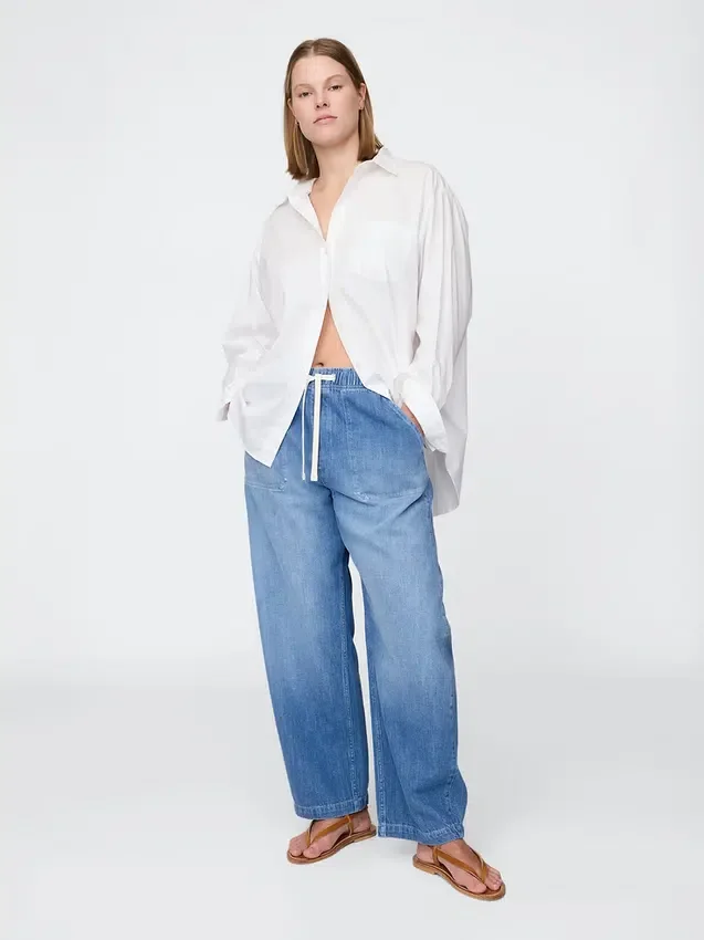 High Rise Easy Barrel Jeans