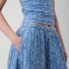 High Rise Eyelet Maxi Skirt