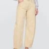 High Rise Khaki Stripe Barrel Jeans