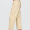 High Rise Khaki Stripe Barrel Jeans