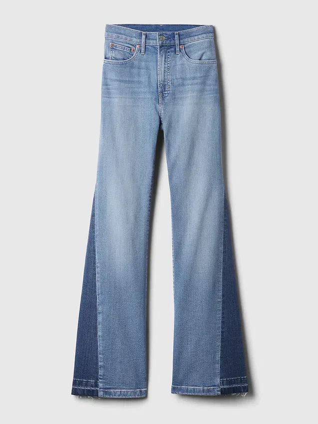 High Rise Patched '70S Flare Jeans