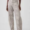 High Rise Snake Print Barrel Jeans