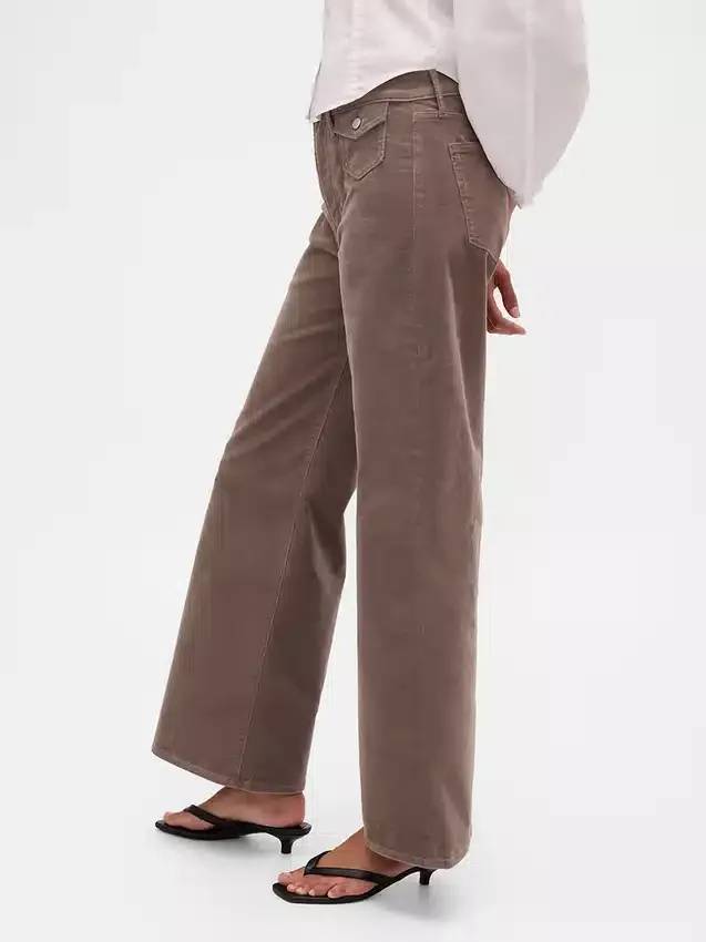 High Rise Stride Corduroy Wide-Leg Pants