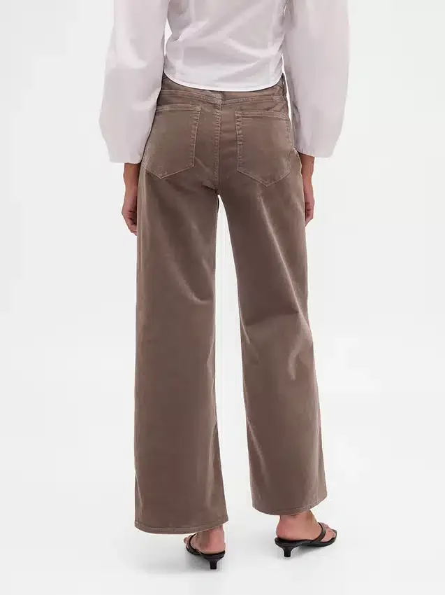 High Rise Stride Corduroy Wide-Leg Pants
